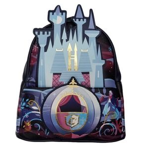 ✅✅ RARE Loungefly Disney Cinderella Coach Castle Mini Backpack Purse NIP Bag